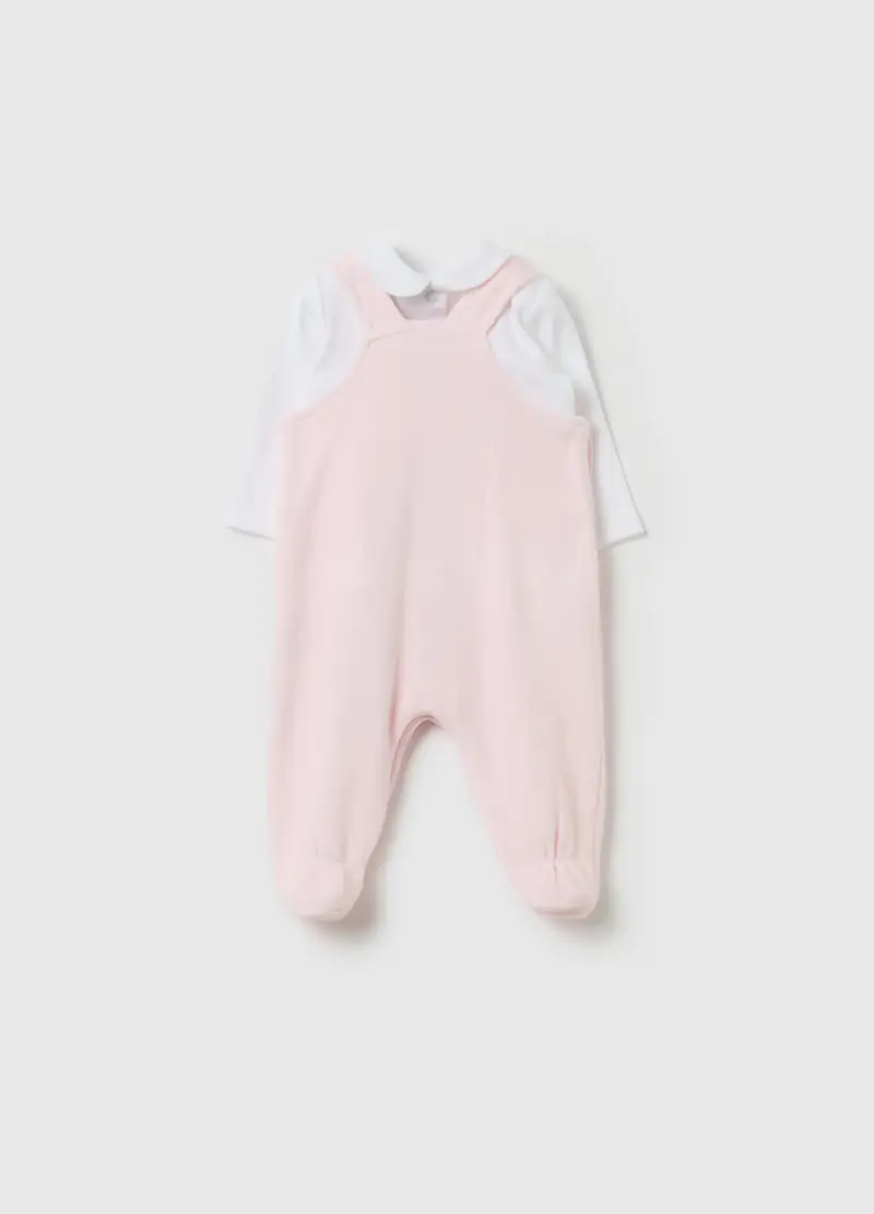 Set T-shirt E Salopette Con Piedini Minnie, Neonata, Multicolor miniatura 2