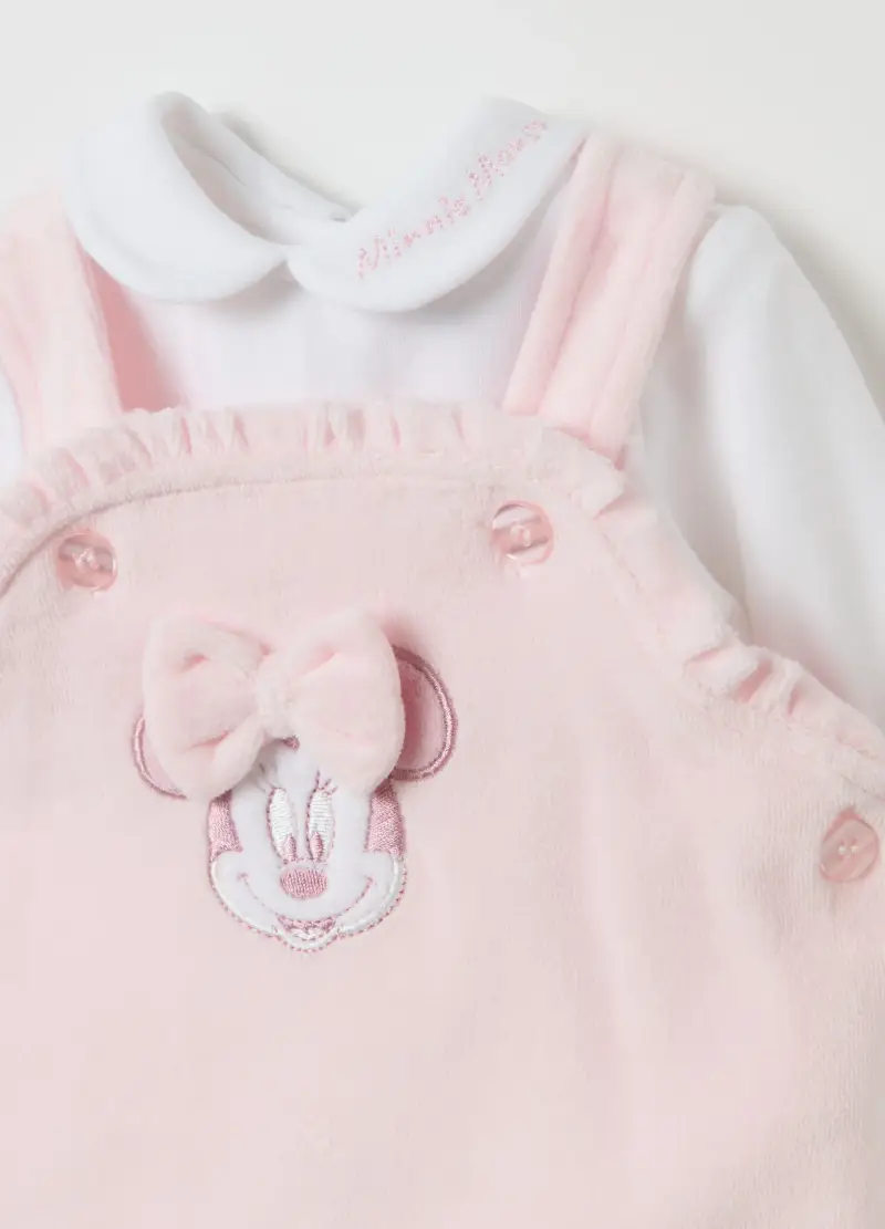 Set T-shirt E Salopette Con Piedini Minnie, Neonata, Multicolor miniatura 3