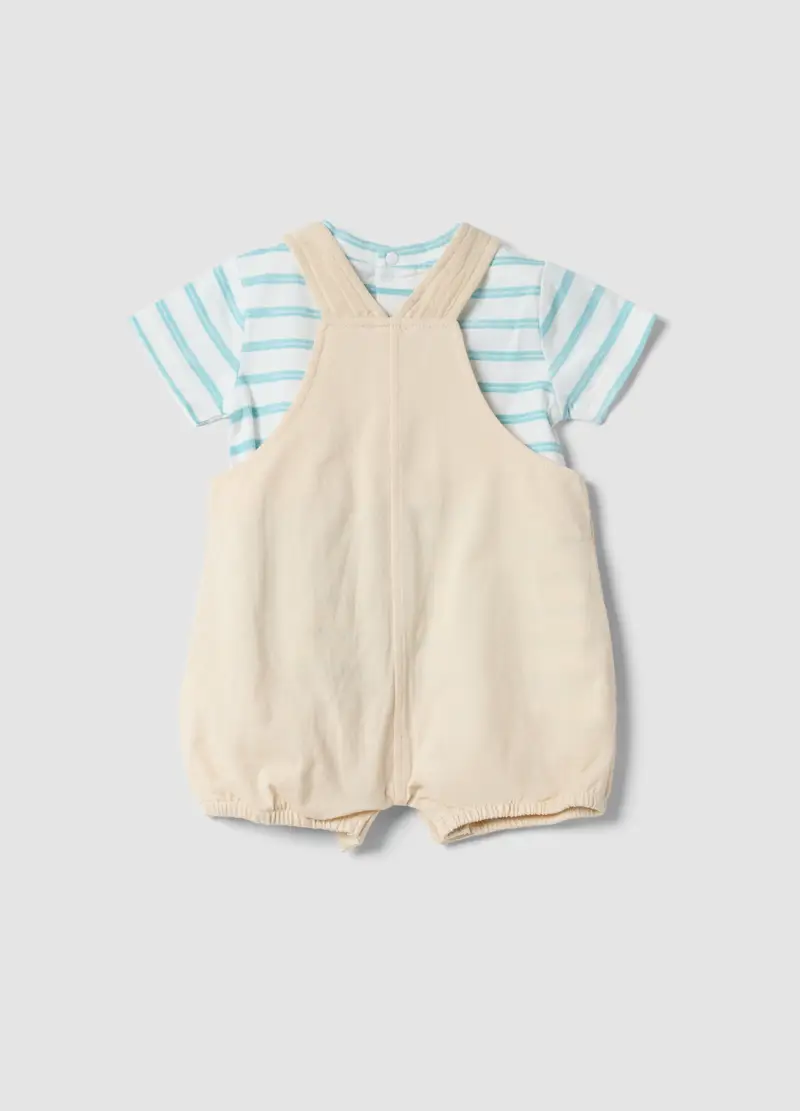 Set T-shirt Overall In Puro Cotone Multicolor Da Neonato Relaxed Fit, Multicolor miniatura 2