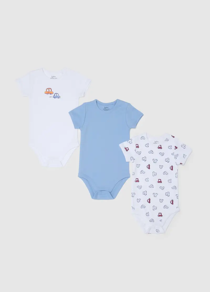 FAGOTTINO, Set Tripack Body Da Bambino In Puro Cotone Multicolor, Multicolor, Taglia: 9-12