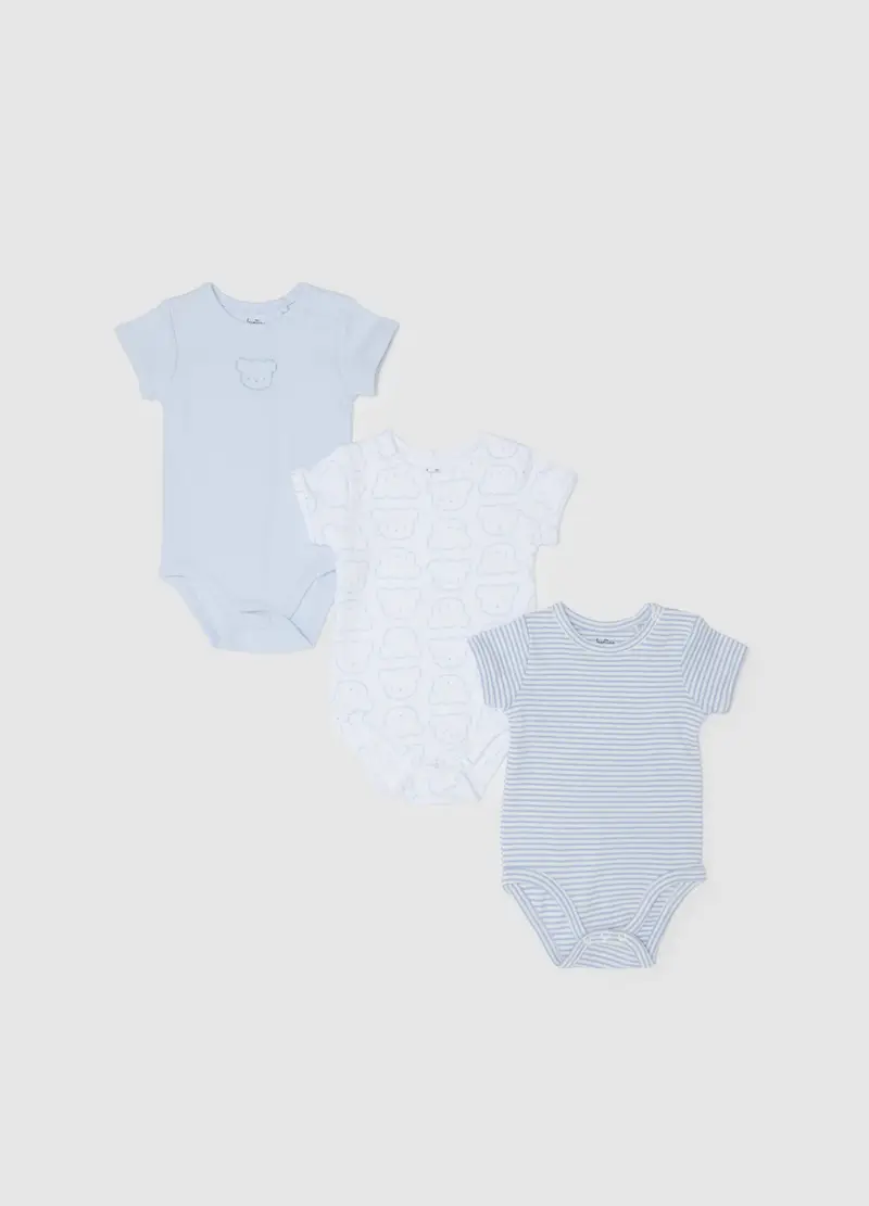 FAGOTTINO, Set Tripack Body Da Neonato In Puro Cotone Multicolor, Multicolor, Taglia: 1-3