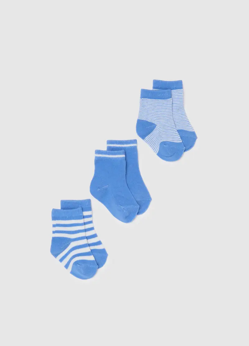 Set Tripack Calzini Da Neonato In Misto Cotone Multicolor, Bambino, Multicolor