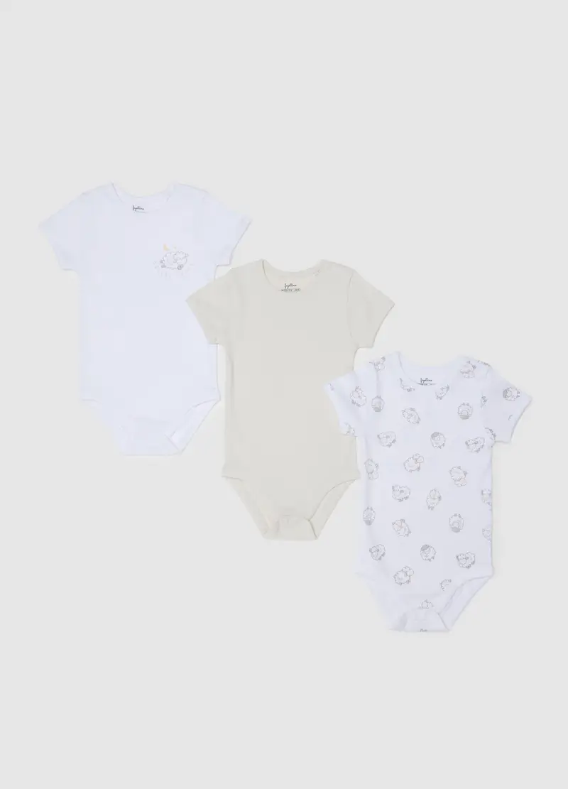 FAGOTTINO, Set Tripack Di Body Da Neonato In Puro Cotone Multicolor, Unisex, Multicolor, Taglia: 9-12