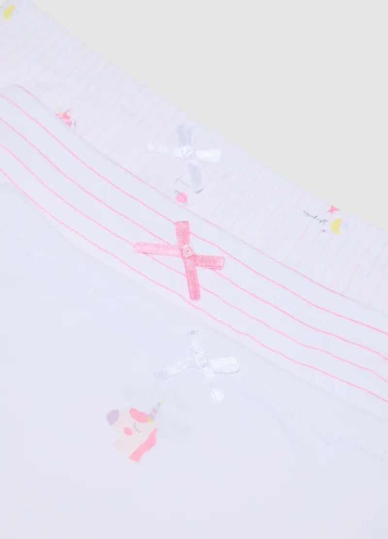 FAGOTTINO, Set Tripack Slip Da Bambina In Puro Cotone Bianco Regular Fit, Bianco, Taglia: 30-36 miniatura 3