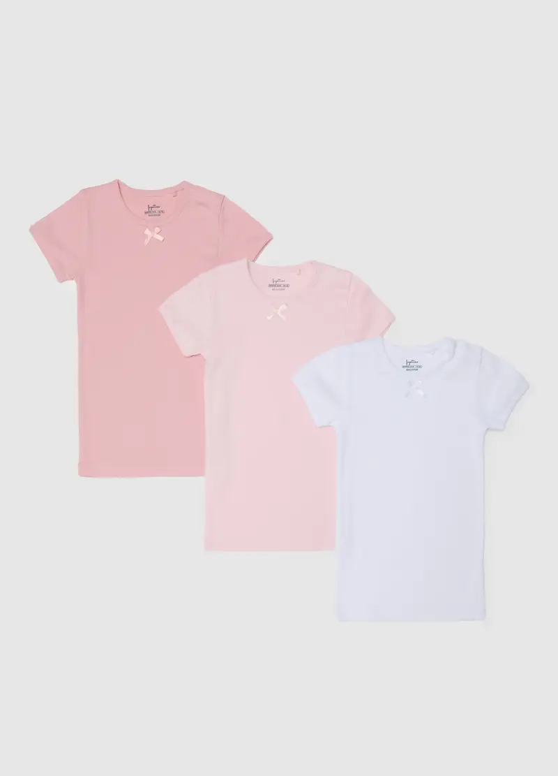 FAGOTTINO, Set Tripack T-shirt Da Ragazze In Puro Cotone Multicolor Regular Fit, Bambina, Multicolor, Taglia: 18-24