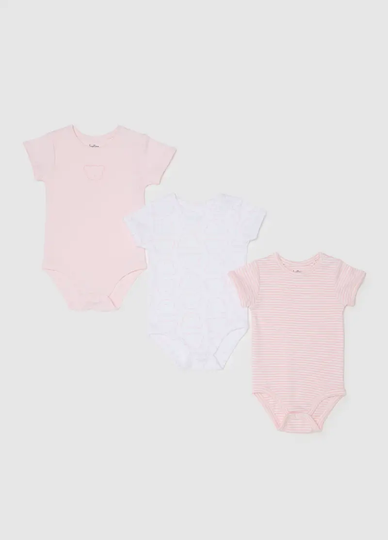 FAGOTTINO, Set Tripack Tutine Da Neonata In Puro Cotone Multicolor, Multicolor, Taglia: 1-3