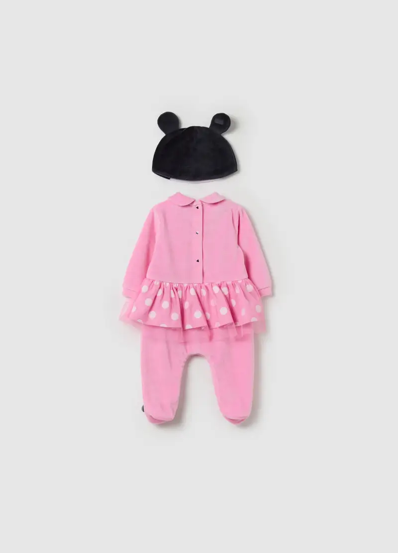 Set Tutina E Berretto Con Ricamo Minnie, Neonata, Multicolor miniatura 2