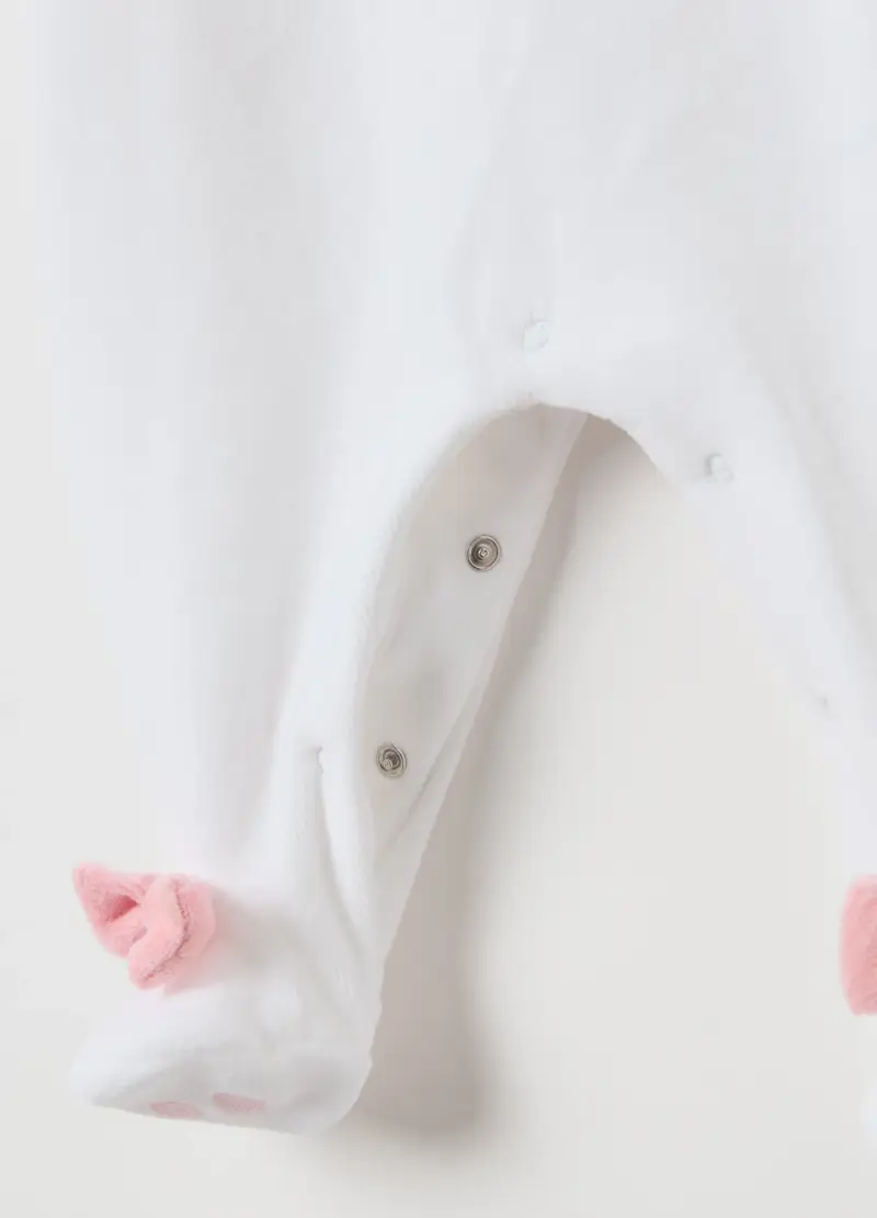 Set Tutina E Berretto Con Ricamo Minu, Neonata, Bianco miniatura 3