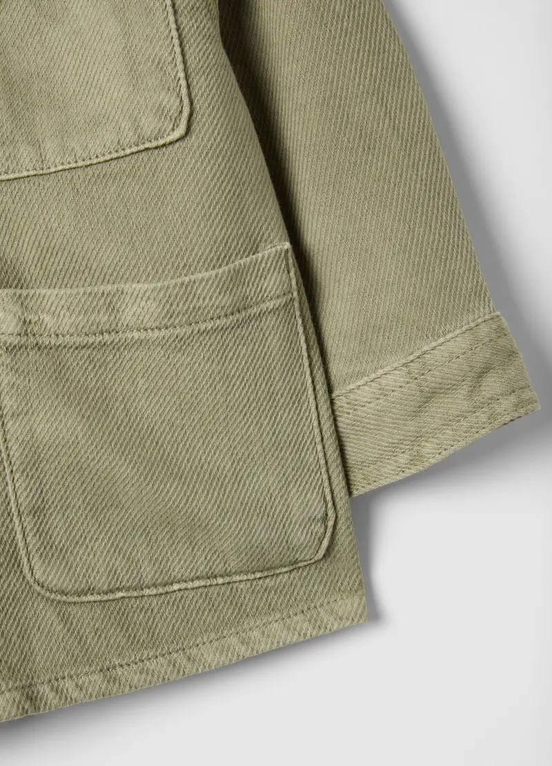 Shacket In Puro Cotone Verde Da Bimbo Regular Fit Con Cappuccio, Bambino, Verde miniatura 3