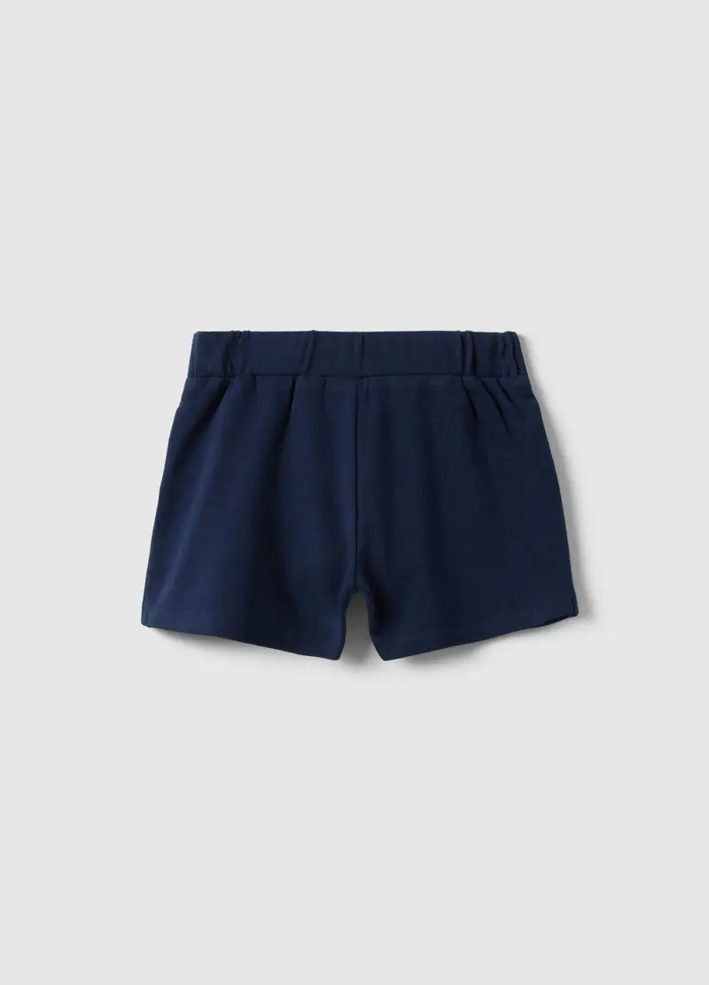 Short In Cotone Elasticizzato Blu Da Bimba Regular Fit Con Paillettes, Bambina, Blu miniatura 2