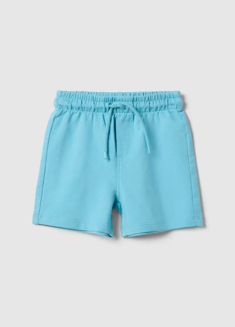 Short In Puro Cotone Azzurri Regular Fit Per Bimbo, Bambino, Azzurro