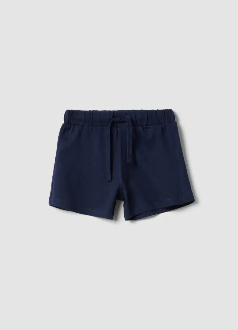 Short In Puro Cotone Blu Da Bimba Regular Fit, Bambina, Blu