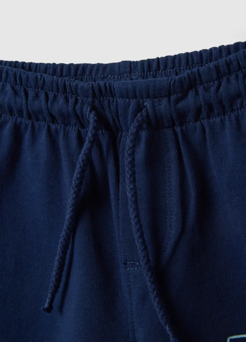 Short In Puro Cotone Blu Da Bimbo Regular Fit Con Grafica, Bambino, Blu miniatura 3