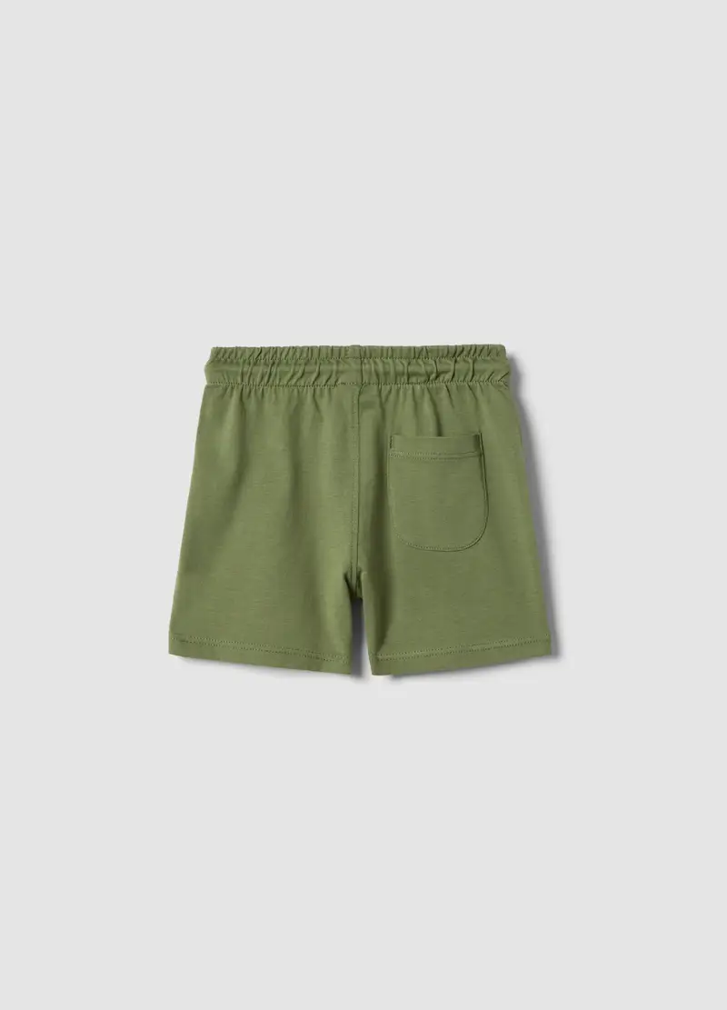 Short In Puro Cotone Verde Da Bimbo Regular Fit Con Tasca Posteriore, Bambino, Verde miniatura 2