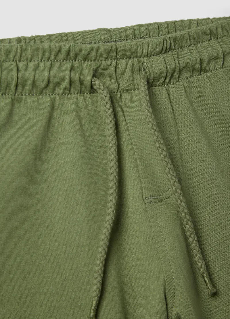 Short In Puro Cotone Verde Da Bimbo Regular Fit Con Tasca Posteriore, Bambino, Verde miniatura 3