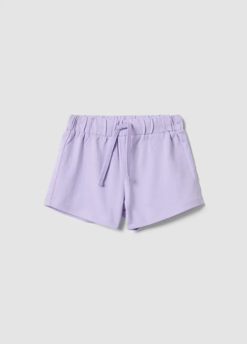 Short In Puro Cotone Viola Da Bimba Regular Fit, Bambina, Viola