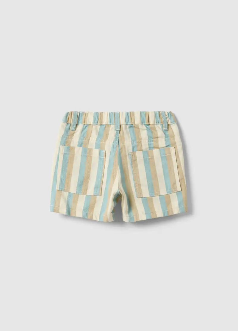 Shorts A Righe Multicolor In Puro Cotone Per Bimbo, Bambino, Multicolor miniatura 2