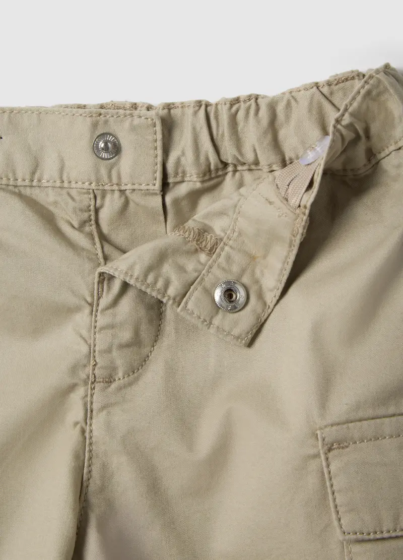 Shorts Cargo In Puro Cotone Beige Da Bimbo Regular Fit, Bambino, Beige miniatura 3