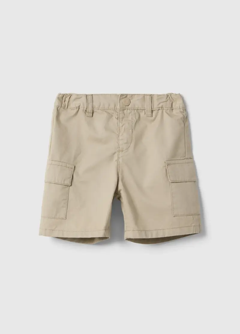 Shorts Cargo In Puro Cotone Beige Da Bimbo Regular Fit, Bambino, Beige