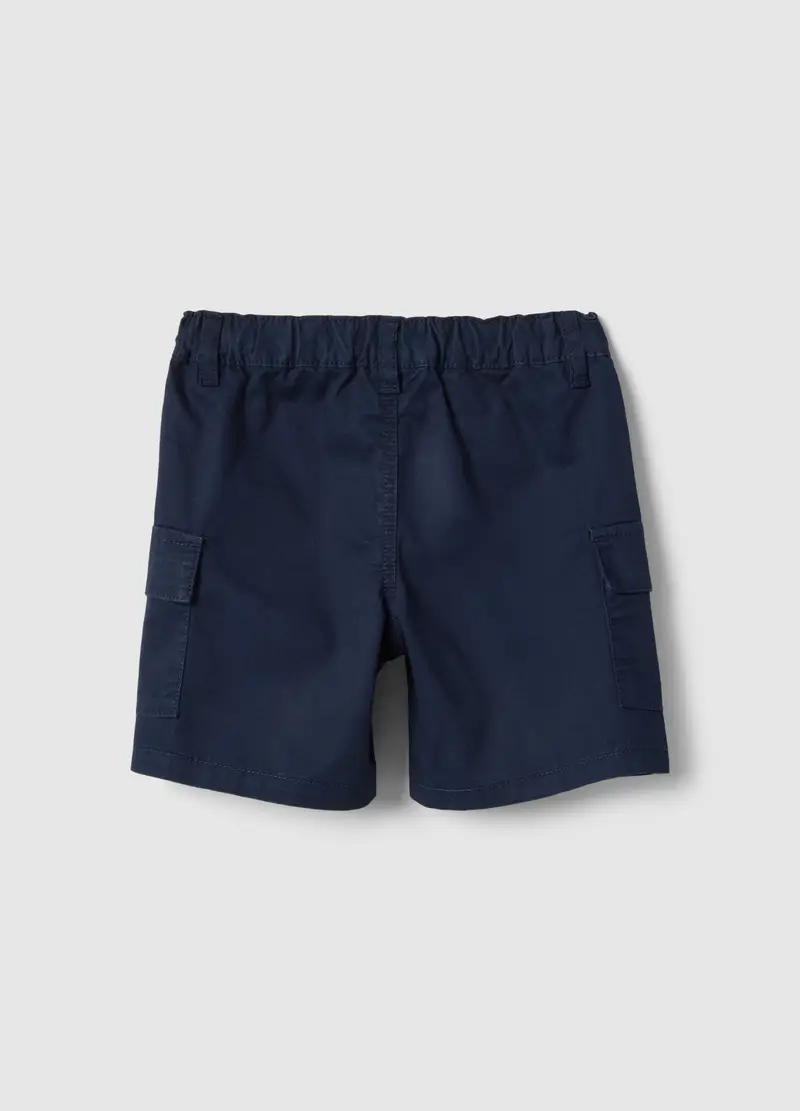 Shorts Cargo In Puro Cotone Blu Da Bimbo Regular Fit, Bambino, Blu miniatura 2