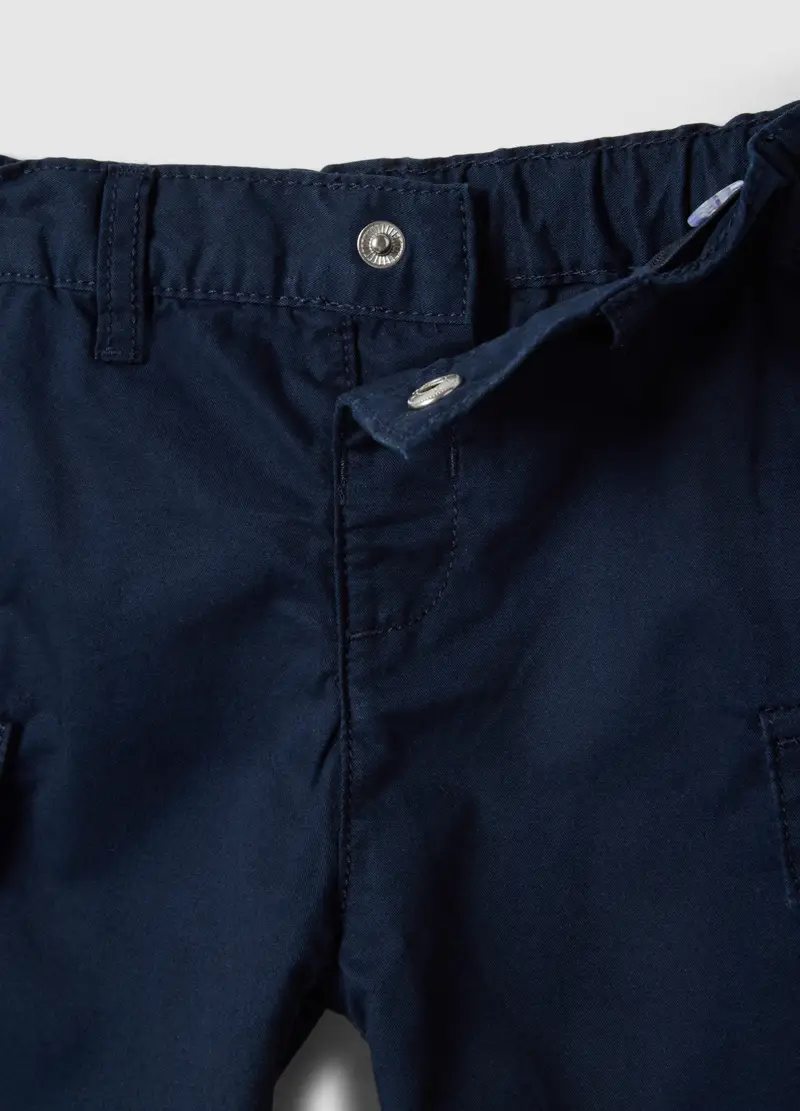 Shorts Cargo In Puro Cotone Blu Da Bimbo Regular Fit, Bambino, Blu miniatura 3