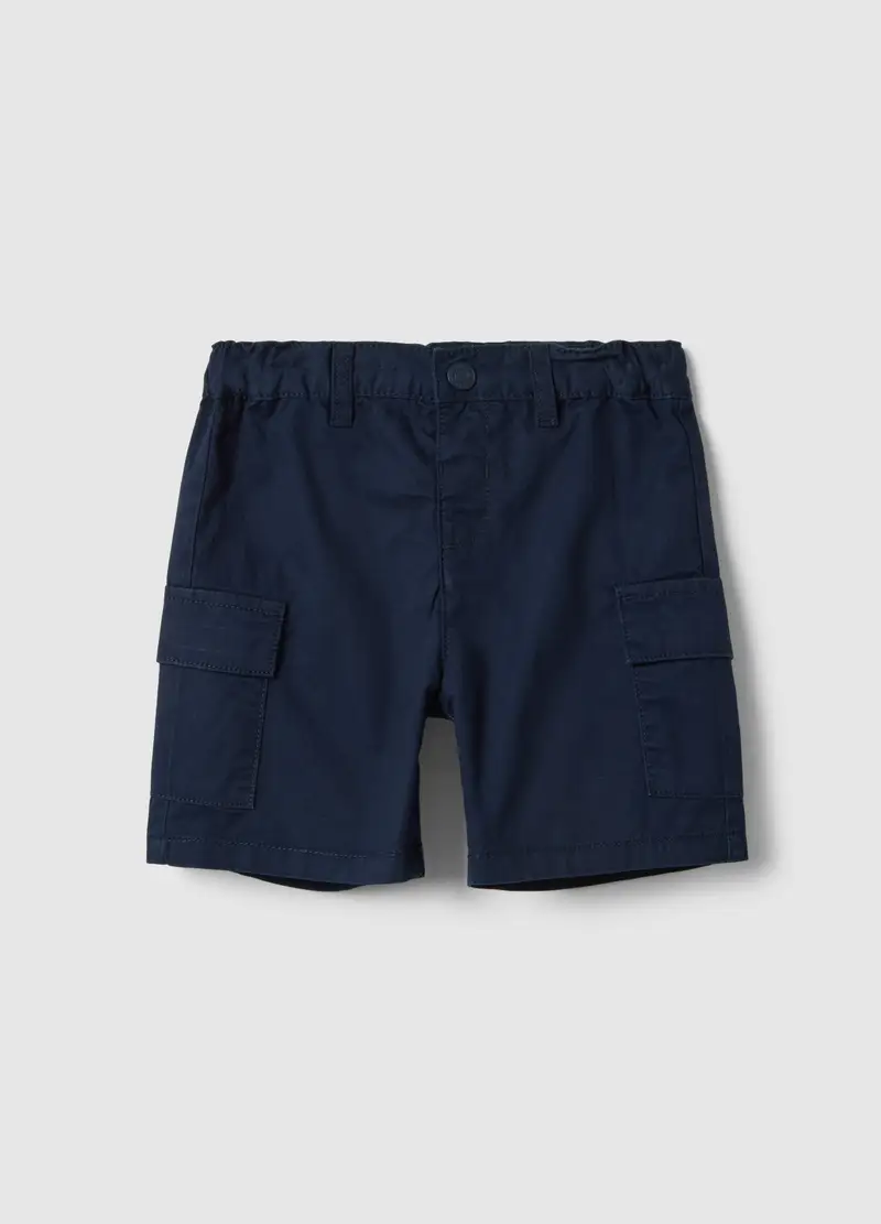 Shorts Cargo In Puro Cotone Blu Da Bimbo Regular Fit, Bambino, Blu