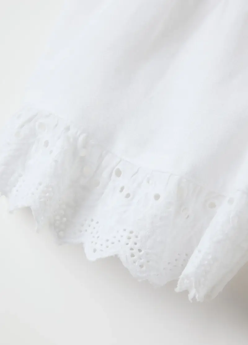 Shorts Da Bambina In Puro Cotone Bianco Regular Fit, Bianco miniatura 3