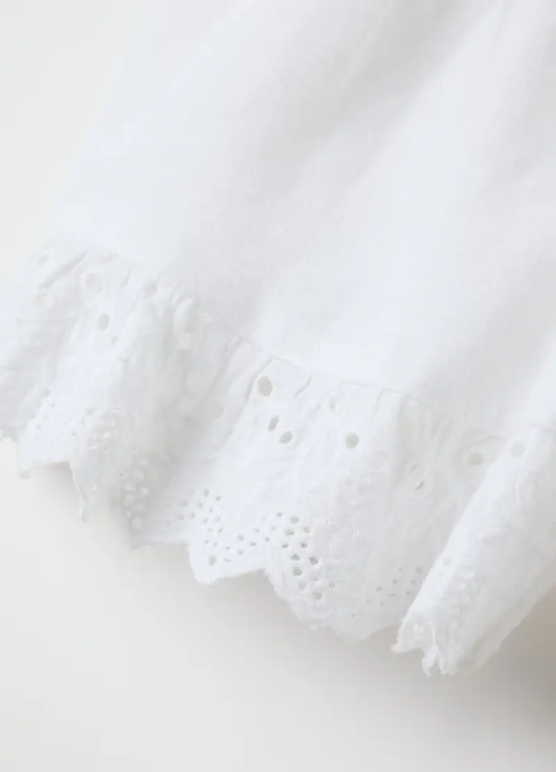 Shorts Da Bambina In Puro Cotone Bianco Regular Fit, Bianco miniatura 3