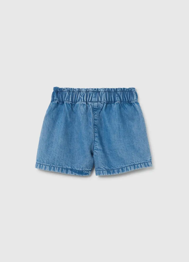 Shorts Da Neonata In Denim Regular Fit Con Ricami, Bambina, Denim miniatura 2