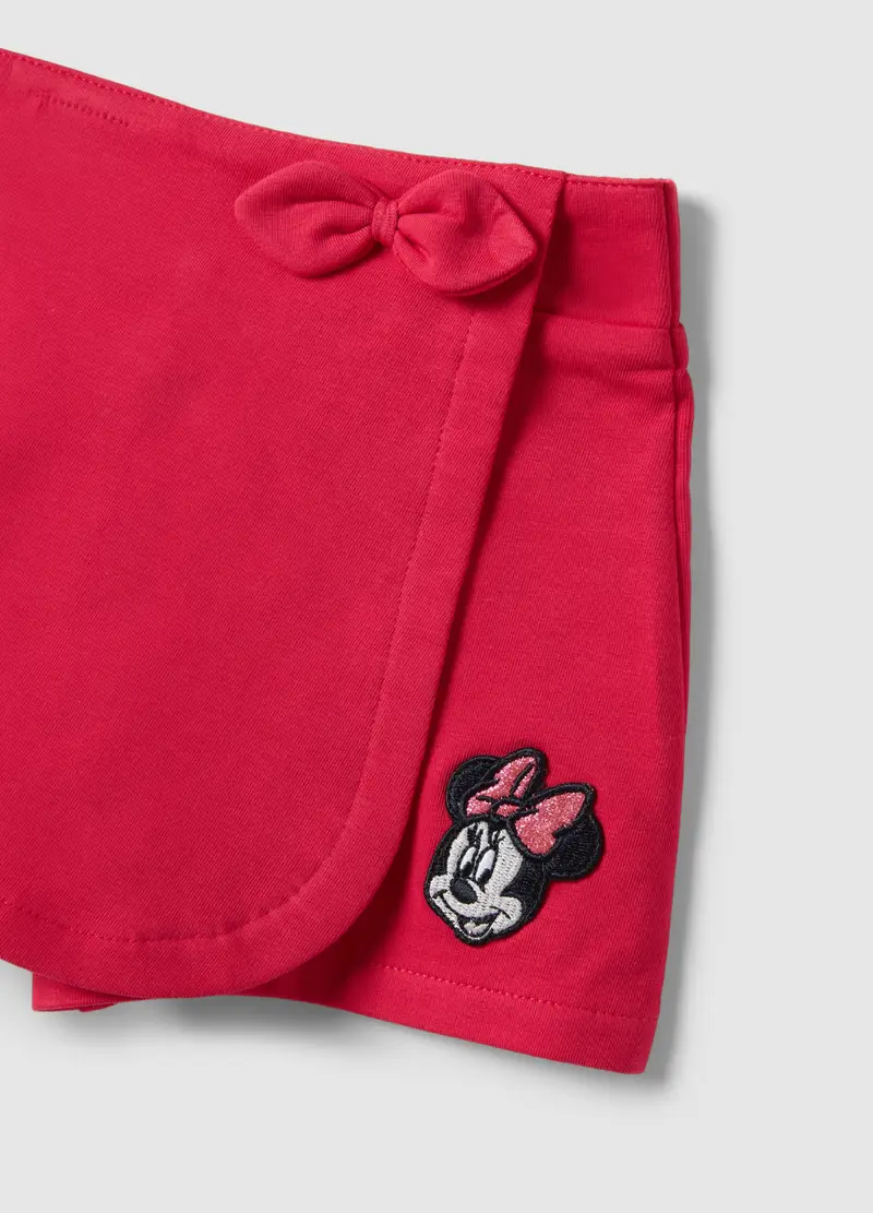 Shorts In Cotone Elasticizzato Rosso Da Bimba Regular Fit Con Minnie, Bambina, Rosso miniatura 3