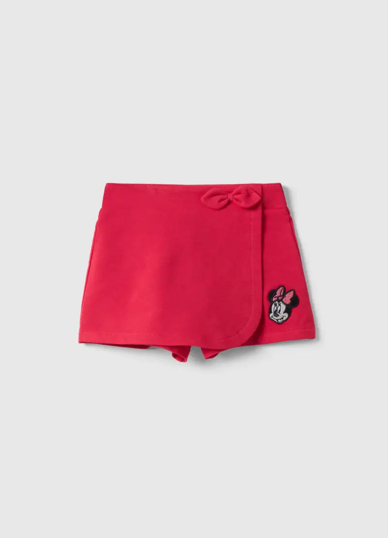 Shorts In Cotone Elasticizzato Rosso Da Bimba Regular Fit Con Minnie, Bambina, Rosso