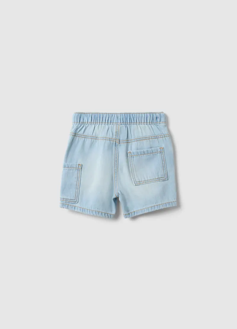 Shorts In Puro Cotone Denim Azzurri Da Bimbo Regular Fit, Bambino, Azzurro miniatura 2