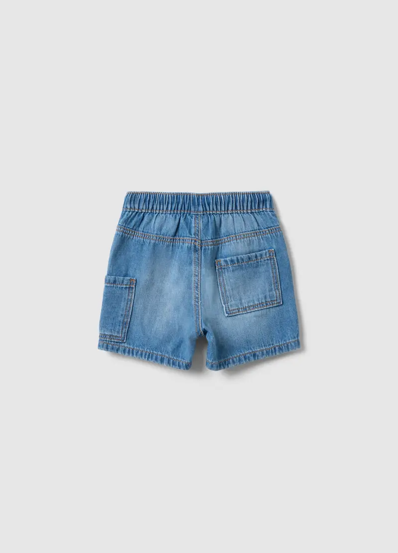 Shorts In Puro Cotone Denim Blu Da Bimbo Regular Fit, Bambino, Denim miniatura 2