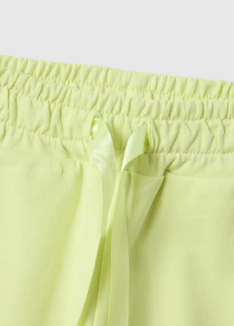 Shorts In Puro Cotone Giallo Da Bimba Regular Fit, Bambina, Giallo miniatura 3