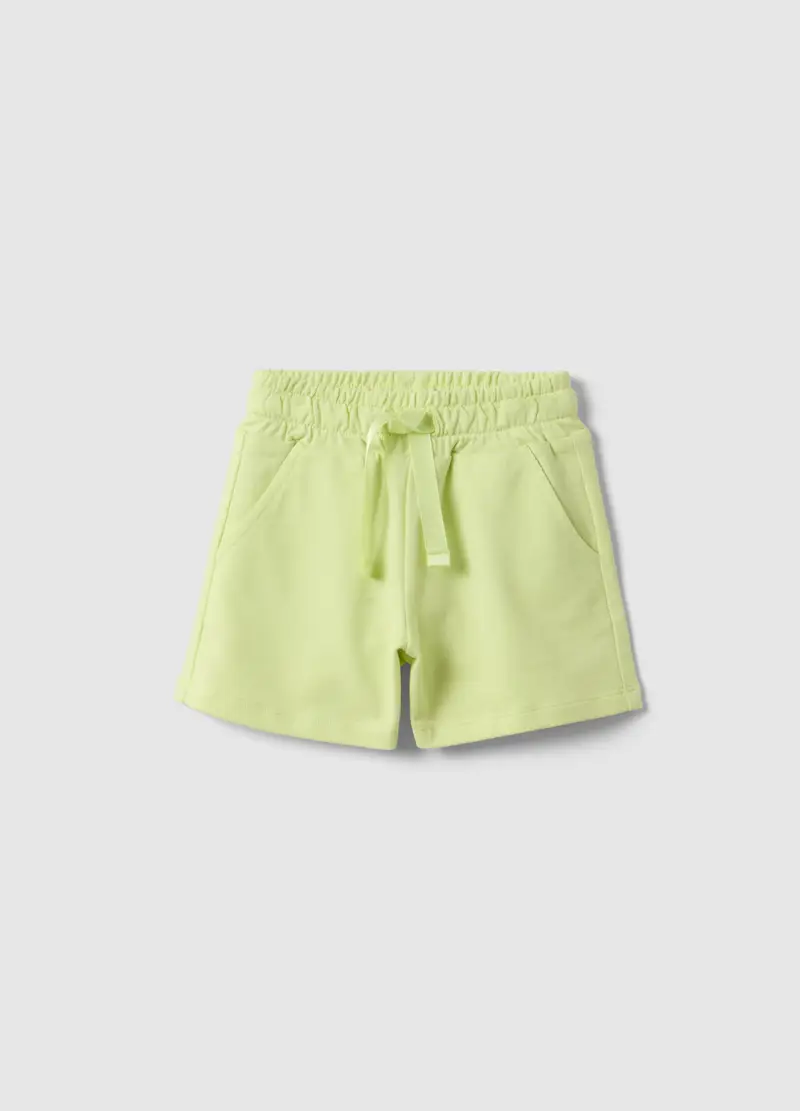 Shorts In Puro Cotone Giallo Da Bimba Regular Fit, Bambina, Giallo