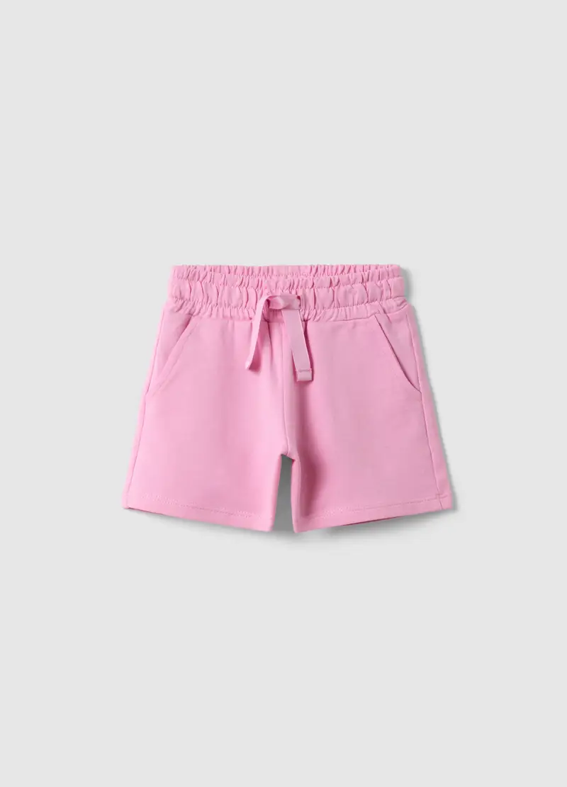 Shorts In Puro Cotone Rosa Da Bimba Regular Fit, Bambina, Rosa