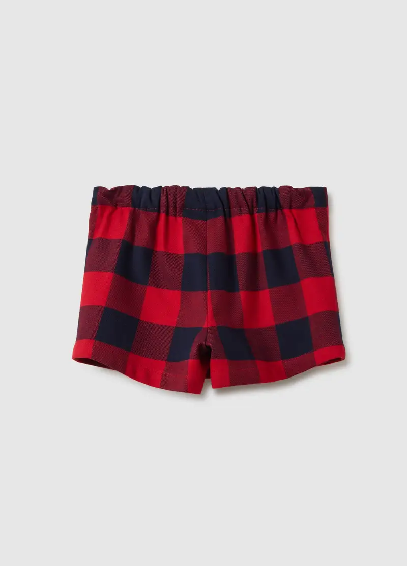 Shorts Rossi Da Bambina A Quadri, Multicolor miniatura 2
