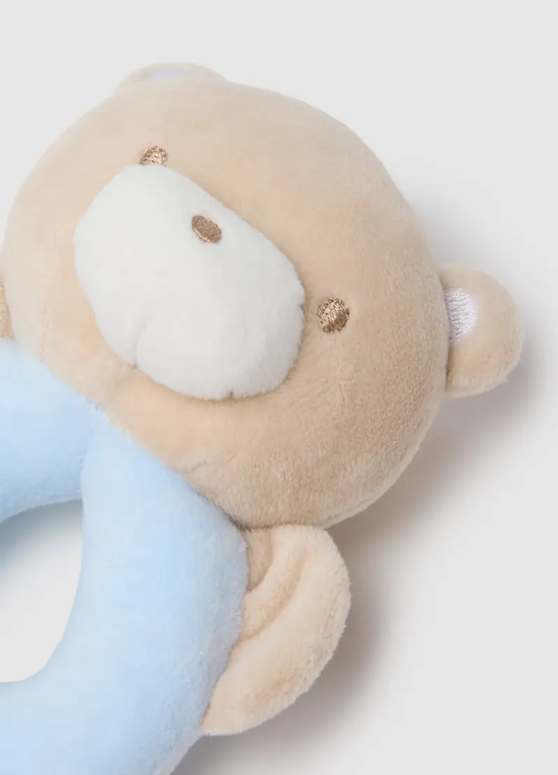 Sonaglio Da Neonato In Velour Azzurro, Multicolor miniatura 2