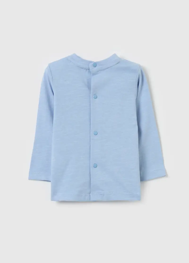 T-shirt A Maniche Lunghe Con Orsetto, Neonato, Azzurro miniatura 2