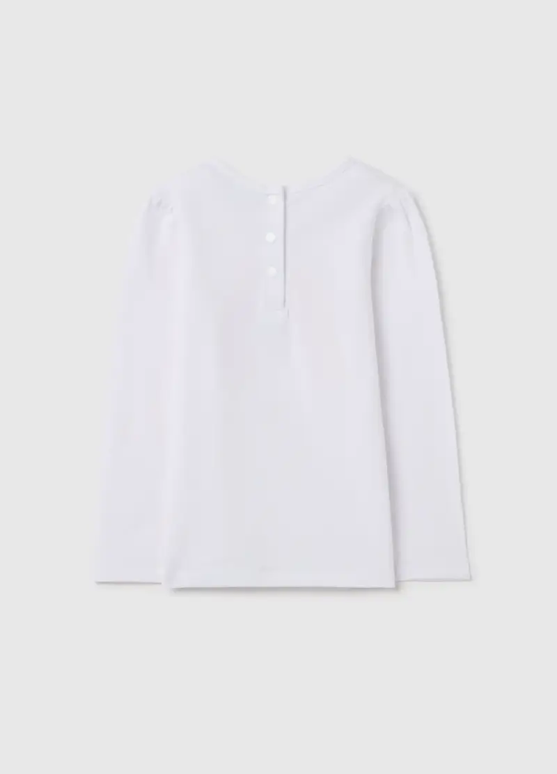 T-shirt A Maniche Lunghe Con Strass E Stampa Arcobaleno, Bambina, Bianco miniatura 2