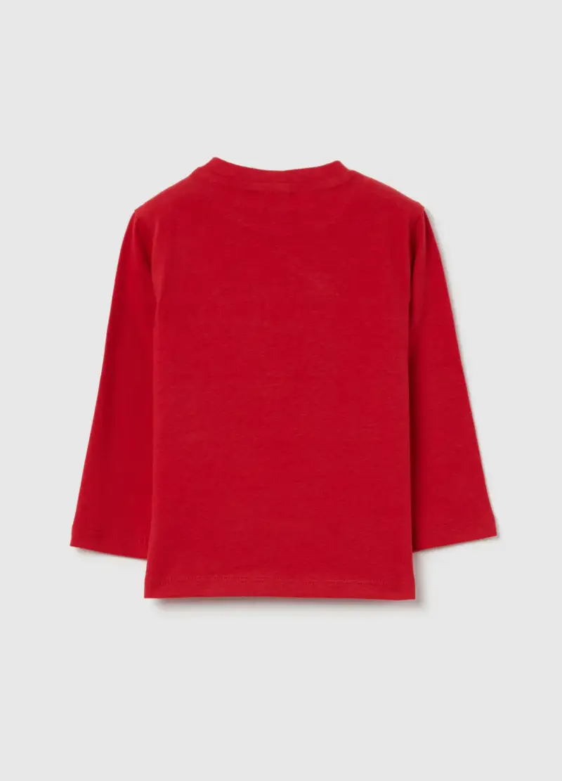 T-shirt In Cotone Bio Con Stampa Topolino, Bambino, Rosso miniatura 2