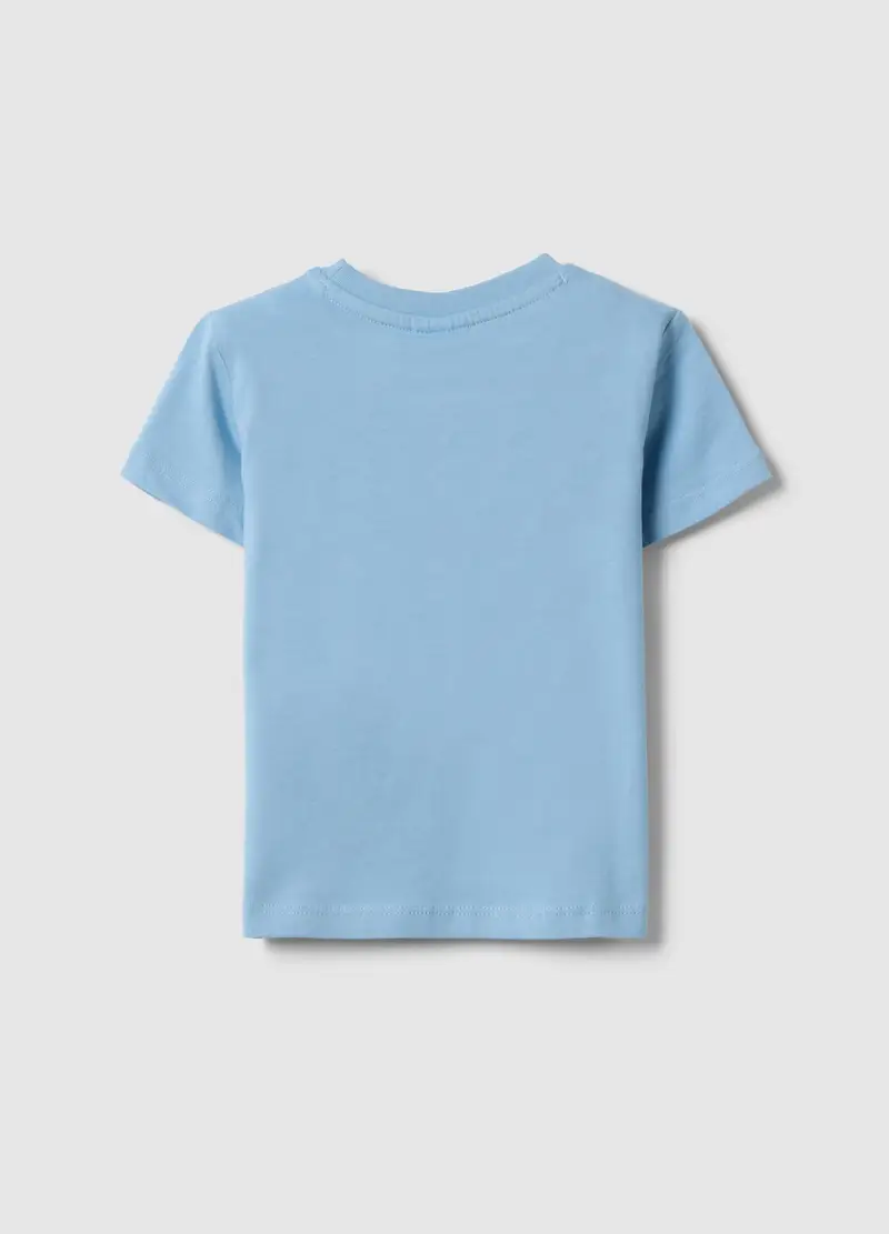 T-shirt In Puro Cotone Azzurra Da Bimbo Regular Fit Con Stampa, Bambino, Azzurro miniatura 2