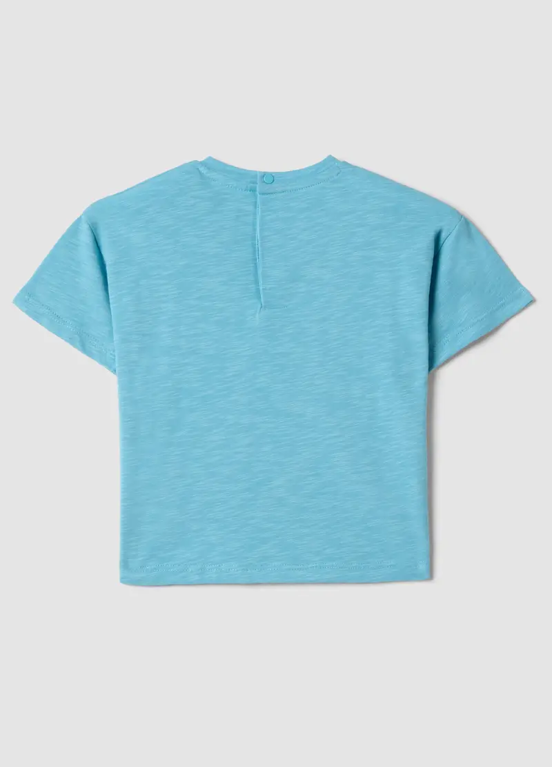 T-shirt In Puro Cotone Azzurro Da Bimbo Regular Fit Con Tasca, Bambino, Azzurro miniatura 2
