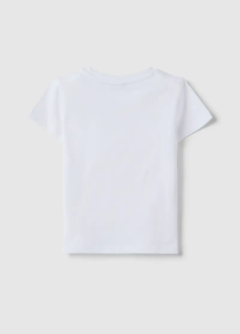 T-shirt In Puro Cotone Bianca Da Bimba Regular Fit Con Stampa, Bambina, Bianco miniatura 2