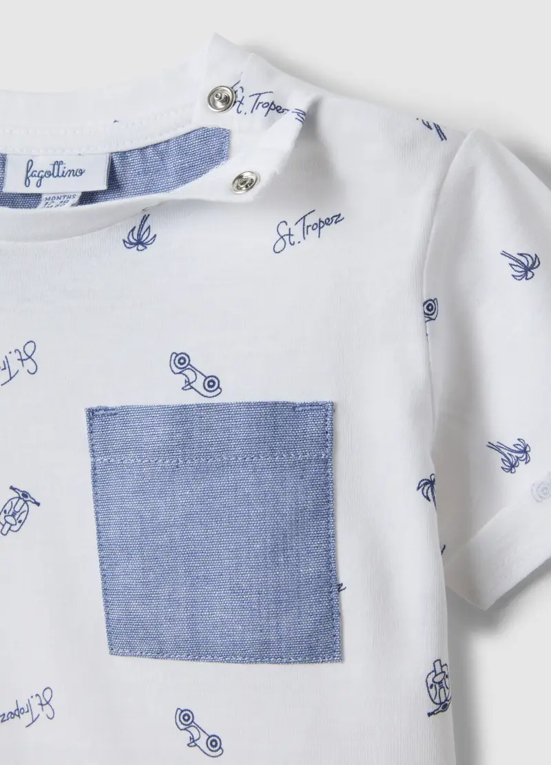 T-shirt In Puro Cotone Bianca Da Bimbo Regular Fit Con Disegni, Bambino, Bianco miniatura 3