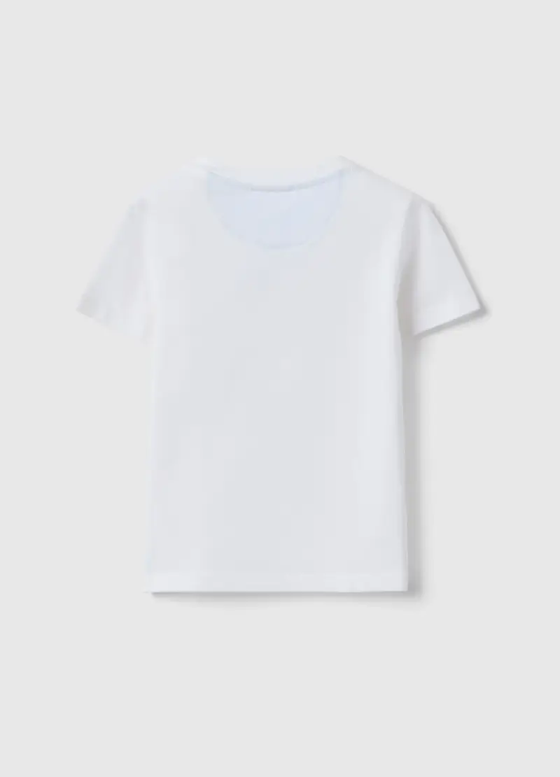 T-shirt In Puro Cotone Bianca Da Bimbo Regular Fit Con Topolino, Bambino, Bianco miniatura 2