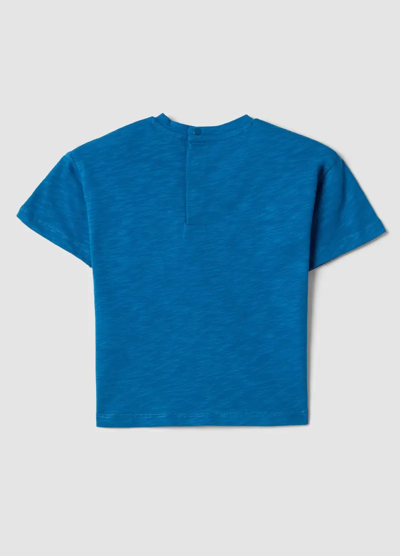 T-shirt In Puro Cotone Blu Da Bimbo Regular Fit Con Tasca, Bambino, Blu miniatura 2