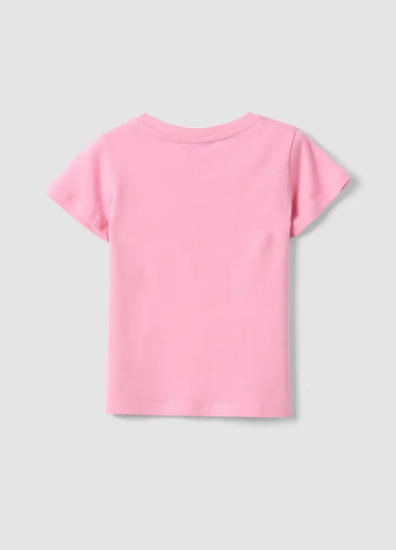 T-shirt In Puro Cotone Rosa Da Bimba Regular Fit Con Stampa, Bambina, Rosa miniatura 2