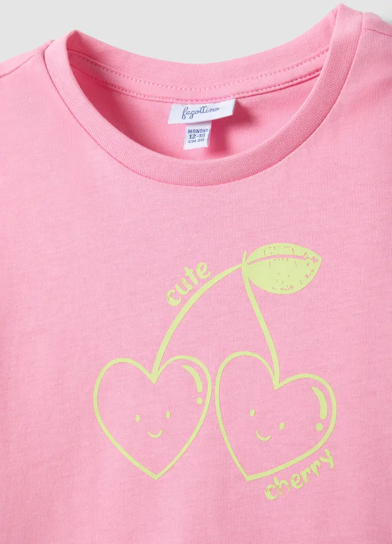 T-shirt In Puro Cotone Rosa Da Bimba Regular Fit Con Stampa, Bambina, Rosa miniatura 3