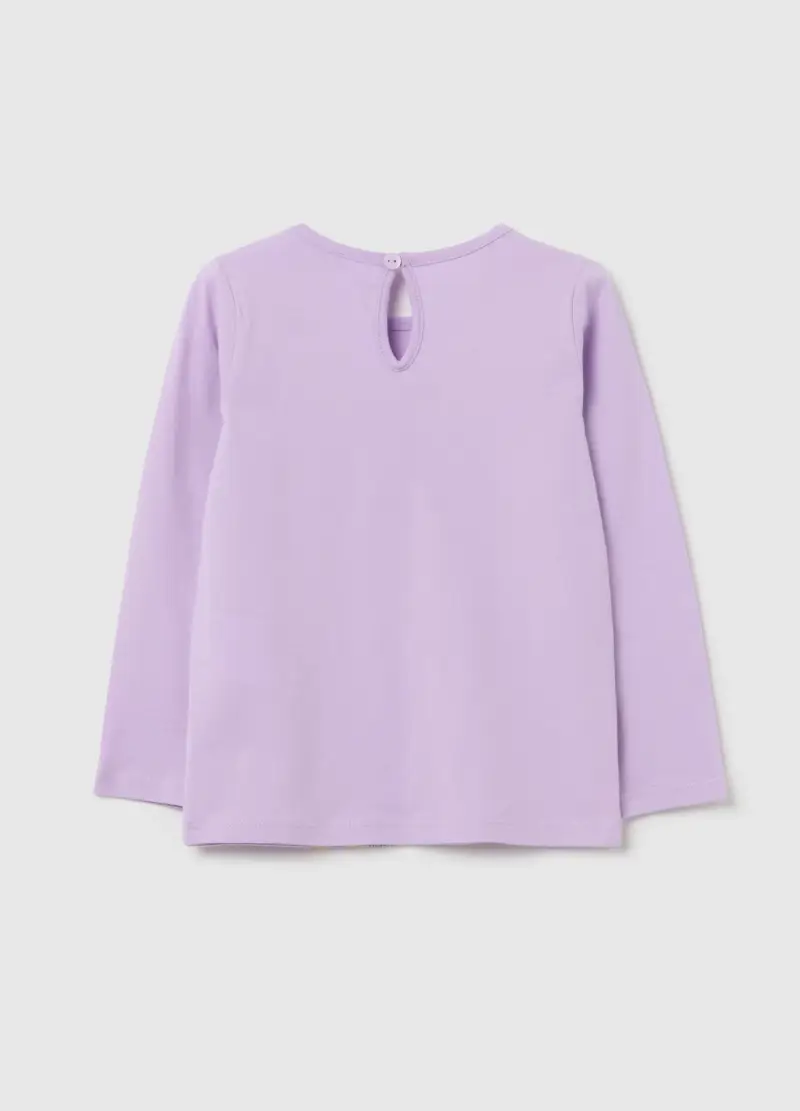 T-shirt Maniche Lunghe Stampa Glitterata Gelato, Bambina, Viola miniatura 2